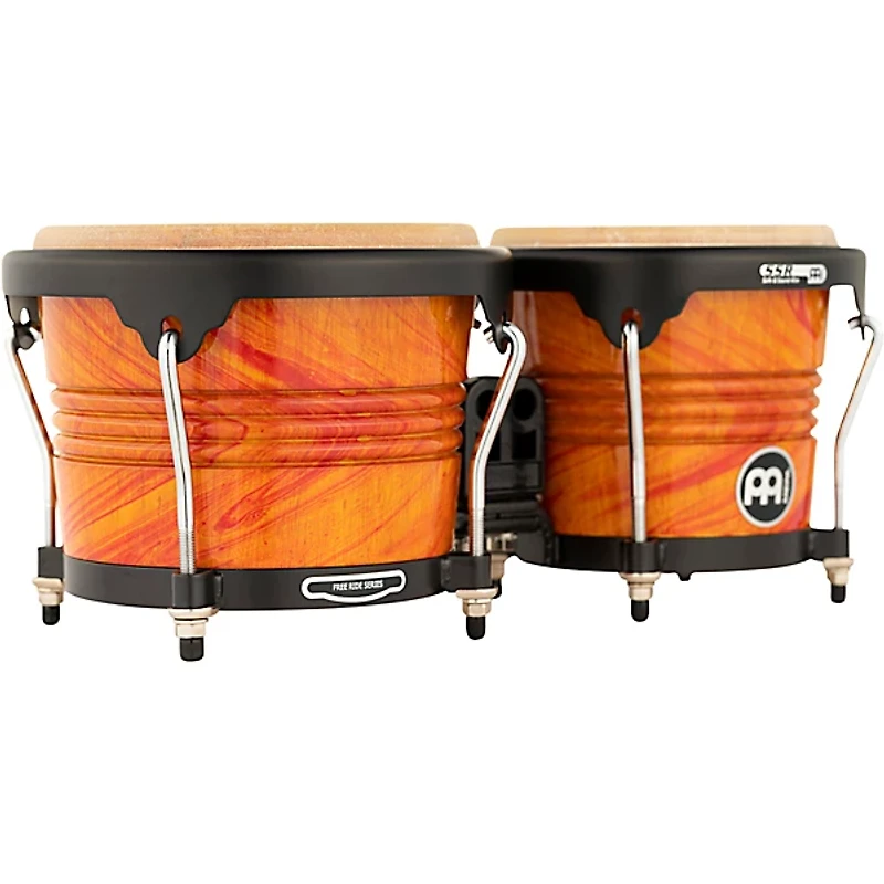 MEINL Free Ride Designer Series Wood Bongo Set Amber Flame 6-3/4 in. and 8 in.