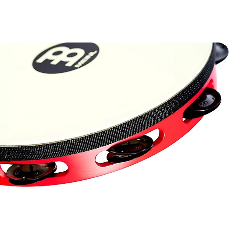 MEINL Touring Synthetic Head Wood Tambourine One Row Red