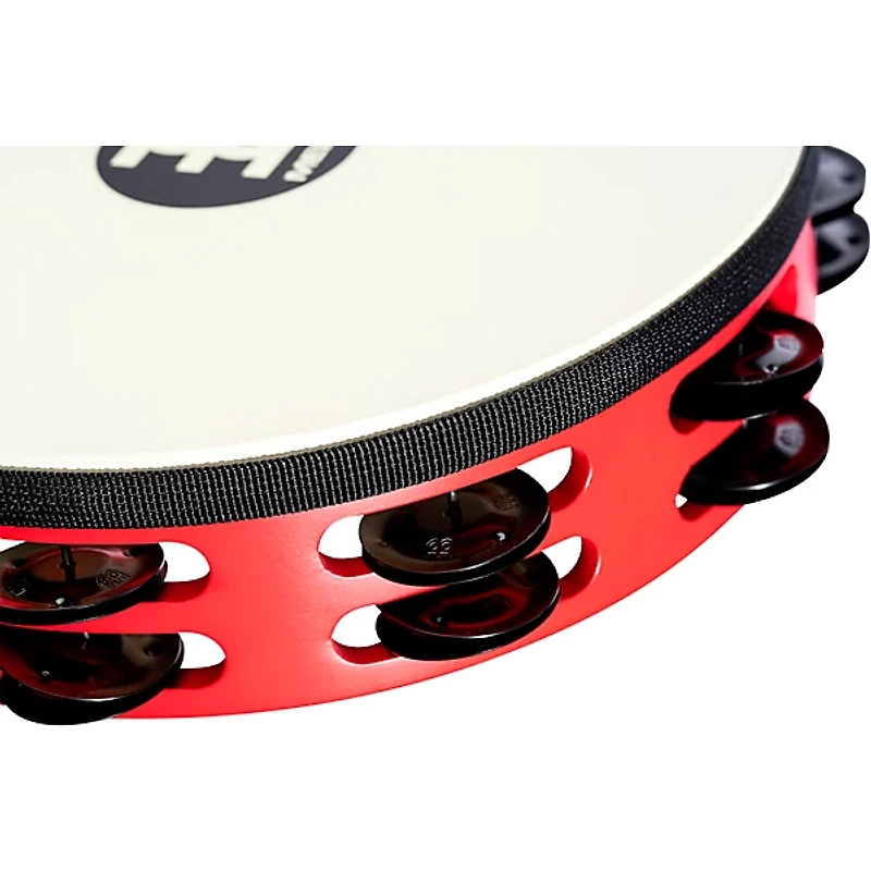 MEINL Touring Synthetic Head Wood Tambourine Two Rows Red
