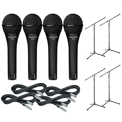 Audix OM-5 Mic with Cable and Stand 4 Pack