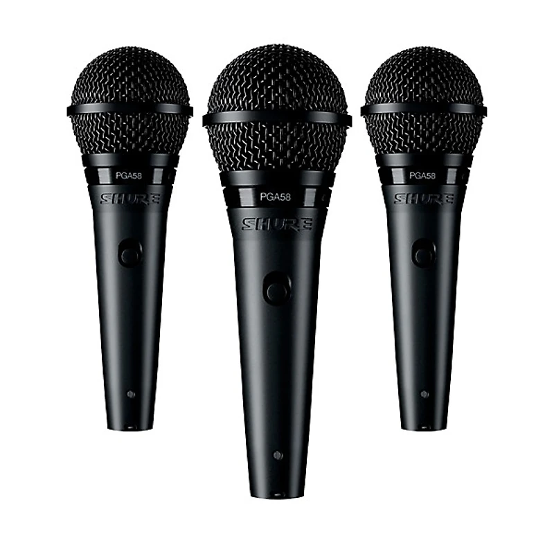 Shure PGA58 3-Pack Mic and Stand Kit