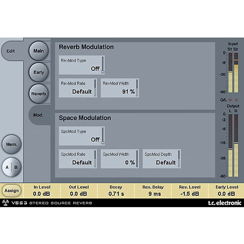 TC Electronic VSS3 TDM Stereo Source Reverb Plug-In