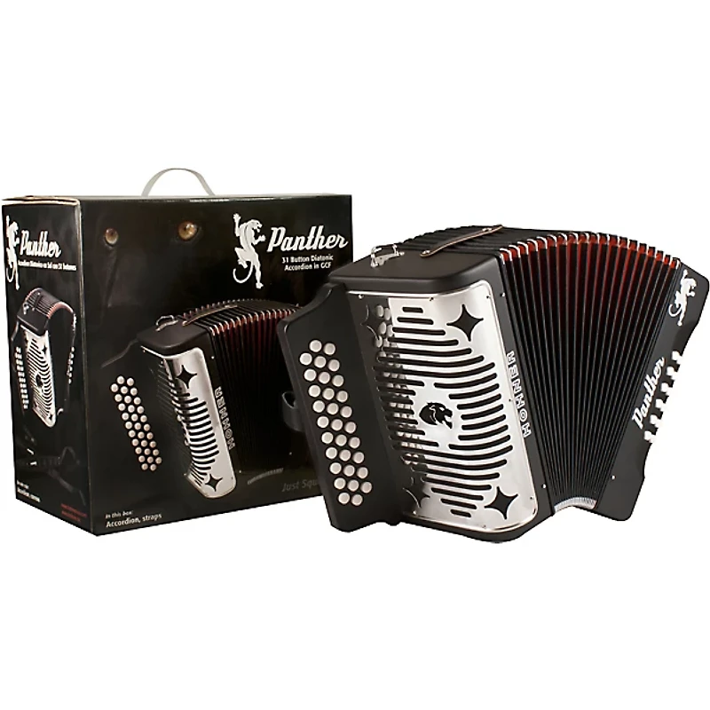 Hohner HA-3100 Panther GCF Diatonic Accordion Matte Black