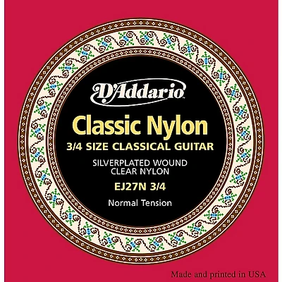 D'Addario EJ27 Nylon Classical Guitar Strings - 3/4 Size