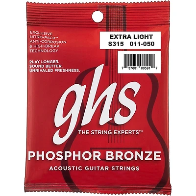 GHS Phosphor Bronze Acoustic Guitar Strings - Extra Light