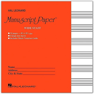 Hal Leonard Wide Staff Manuscript Paper (Red Cover)