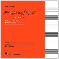Hal Leonard Wide Staff Manuscript Paper (Red Cover)