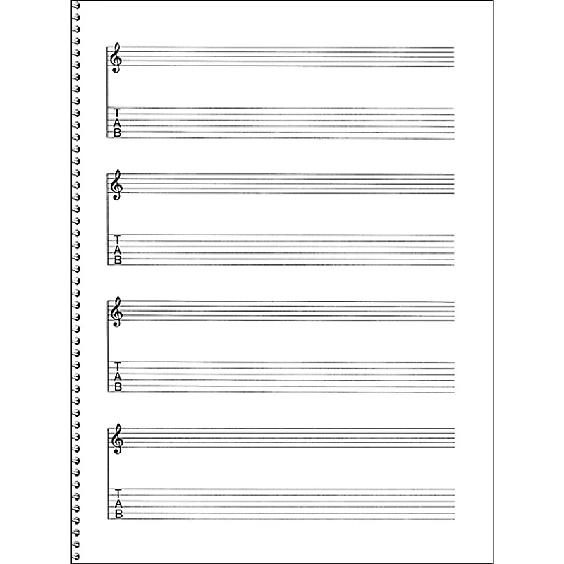 Music Sales Passantino Guitar Manuscript Paper Spiral pad #159 - 4 Staves, 64 Pgs, 9X12