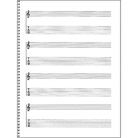 Music Sales Passantino Guitar Manuscript Paper Spiral pad #159 - 4 Staves, 64 Pgs, 9X12