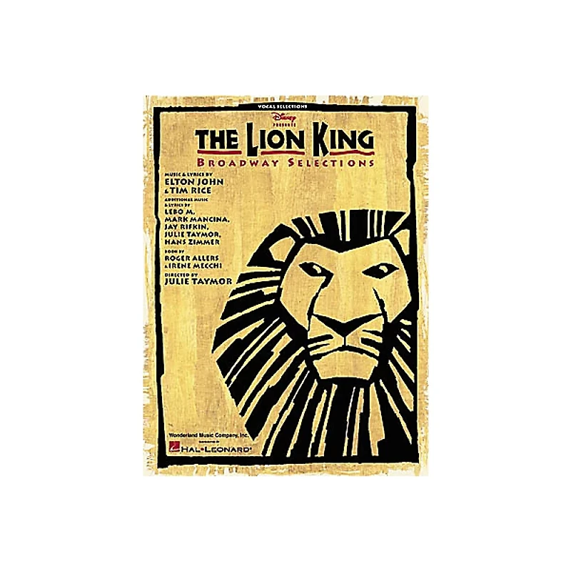 Hal Leonard The Lion King Broadway Selections Piano/Vocal/Guitar Songbook