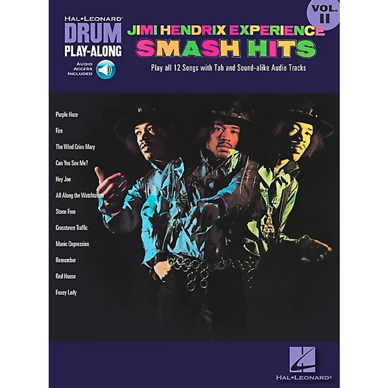 Hal Leonard Jimi Hendrix Experience Smash Hits Drum Play-Along Series Volume 11 Book with CD