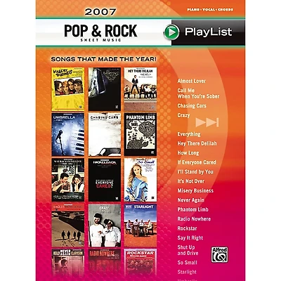 Alfred 2007 Pop and Rock Sheet Music Playlist Book
