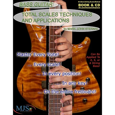 MJS Music Publications Total Scales Techniques and Applications - Bass (Book/CD)