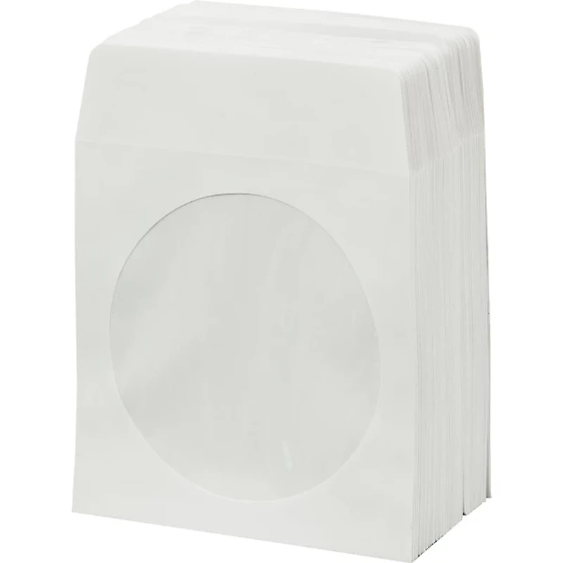 BK Media CD & DVD Paper Sleeves With Window 100-Pack