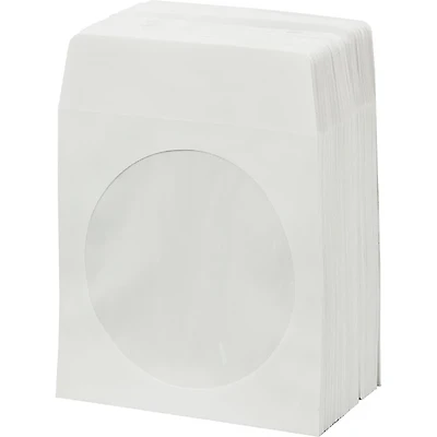 BK Media CD & DVD Paper Sleeves With Window 100-Pack