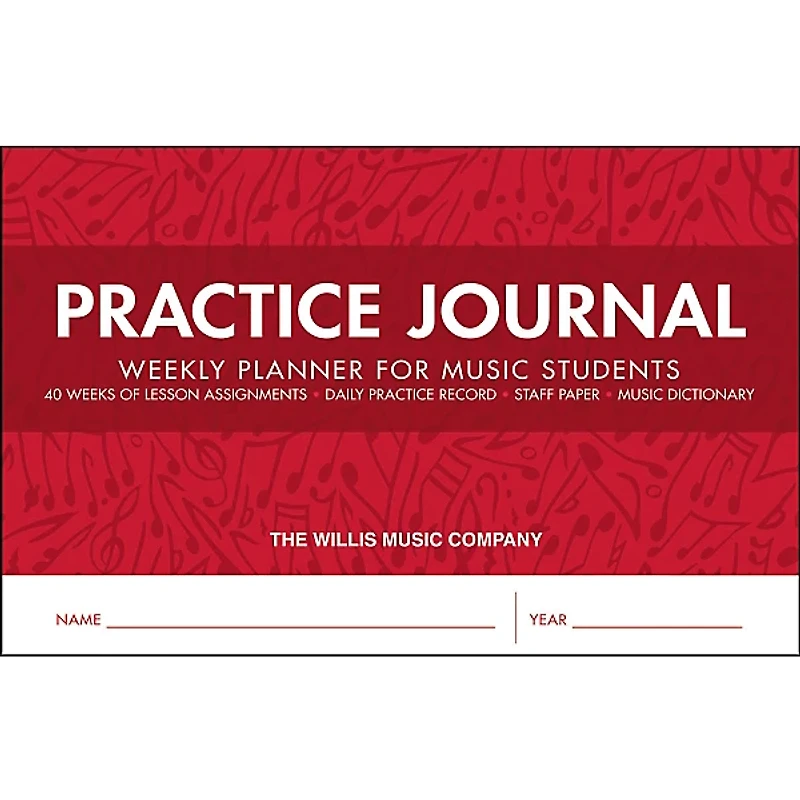 Willis Music Practice Journal - Weekly Planner for Music Students