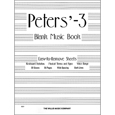 Willis Music Peters' Blank Manuscript Book 3