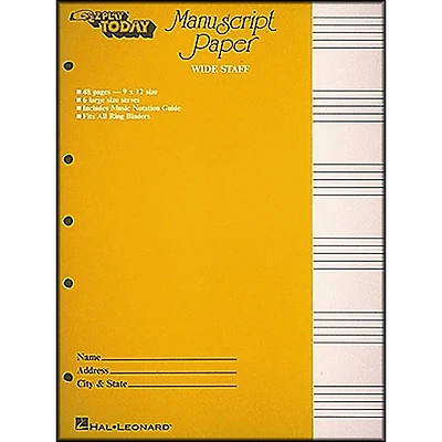 Hal Leonard Manuscript Paper (Wide Staff) 'E-Z Play Today'