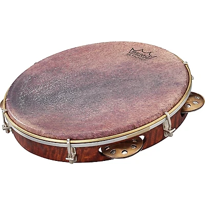 Remo Samba Choro Pandeiro with Brass Jingles Goat Brown 10 In x 1.78 In