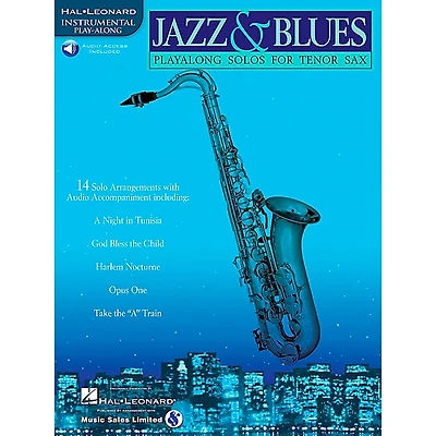 Hal Leonard Jazz And Blues Playalong Solos for Tenor Sax Book/Online Audio