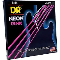 DR Strings NEON Hi-Def Pink Bass SuperStrings Medium 4-String