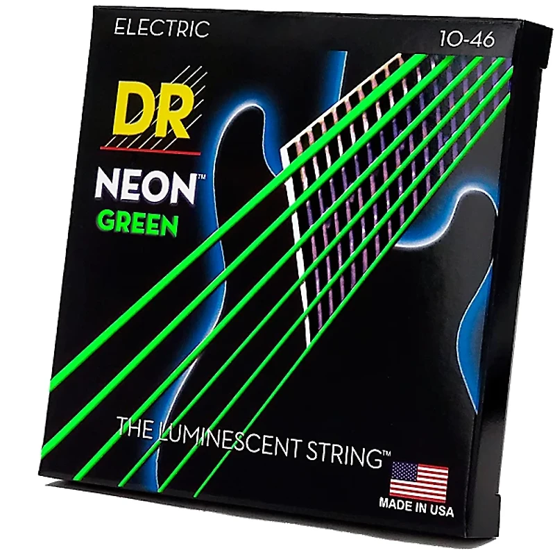 DR Strings NEON Hi-Def Green SuperStrings Medium Electric Guitar Strings