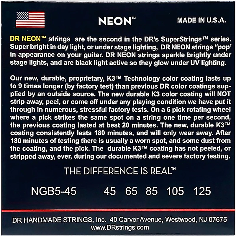 DR Strings NEON Hi-Def Bass SuperStrings Medium -String