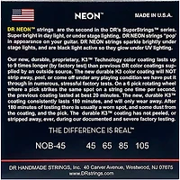 DR Strings NEON Hi-Def Orange Bass SuperStrings Medium 4 String