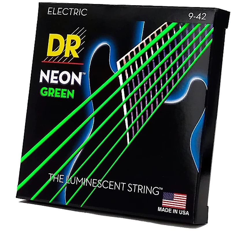 DR Strings NEON Hi-Def Green SuperStrings Light Electric Guitar Strings