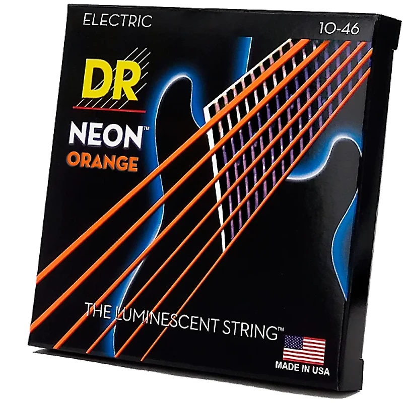 DR Strings NEON Hi-Def Orange SuperStrings Medium Electric Guitar Strings