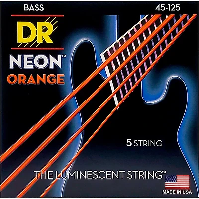 DR Strings NEON Hi-Def Orange Bass SuperStrings Medium 5-String