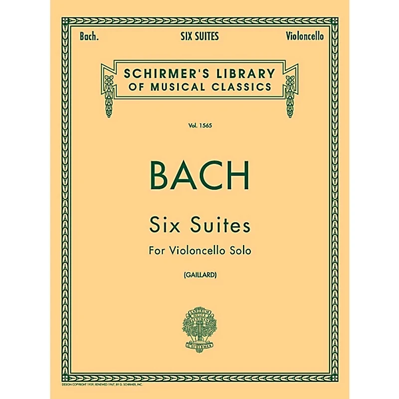 G. Schirmer 6 Suites for Unaccompanied Violoncello Bwv1007-1012 By Bach