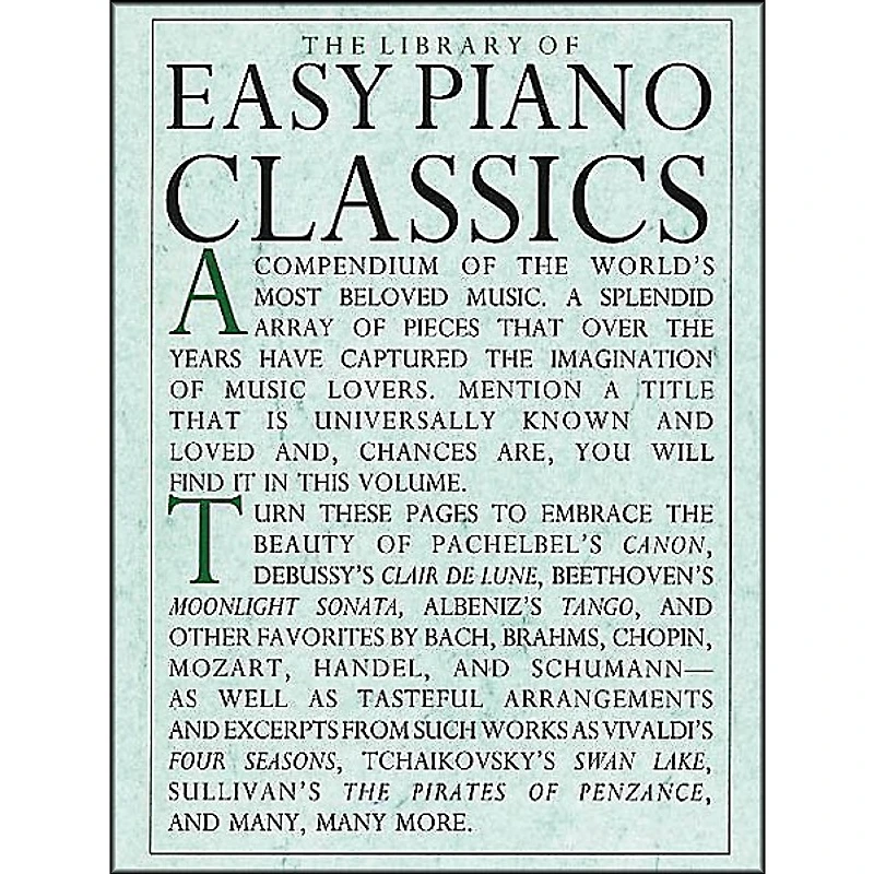 Music Sales The Library Of Easy Piano Classics