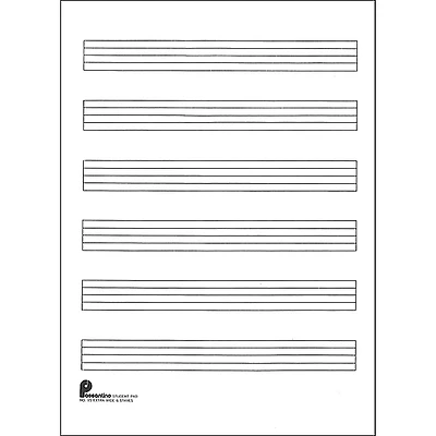Music Sales Writing Pad #15 6 Stave Extra Wide, 40 Shts, 8X10.5
