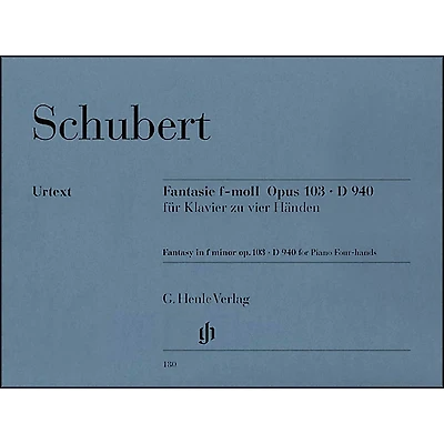 G. Henle Verlag Fantasy F Minor Op. 103 D940 for 1 Piano, 4 Hands By Schubert