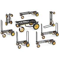 RockNRoller Multi-Cart R12RT All-Terrain 8-in-1 Equipment Transporter Cart - Black Frame/Yellow Wheels All-Terrain