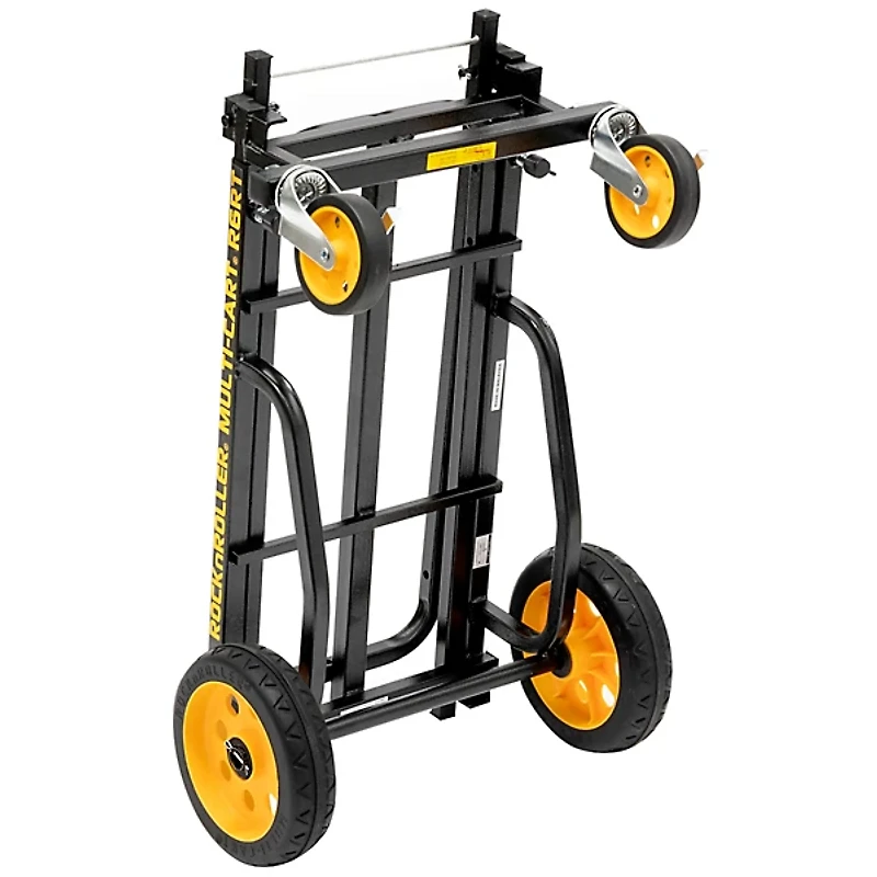 RockNRoller Multi-Cart R6RT Mini 8-in-1 Equipment Transporter Cart - Black Frame/Yellow Wheels Mini
