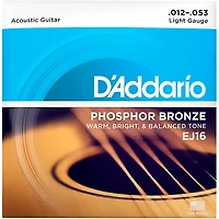 D'Addario EJ16 Phosphor Bronze Light Acoustic Guitar Strings Single Pack