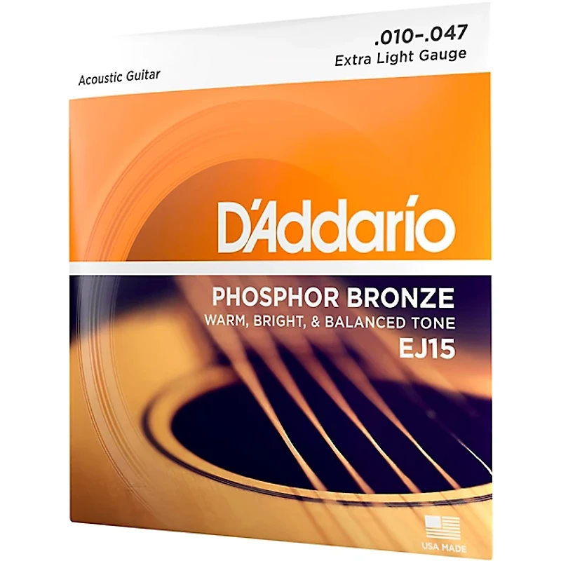 D'Addario EJ15 Phosphor Bronze Extra Light Acoustic Strings Single Pack
