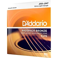 D'Addario EJ15 Phosphor Bronze Extra Light Acoustic Strings Single Pack