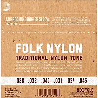 D'Addario EJ32 Folk Nylon Silver/Ball End Black Treble Guitar Strings