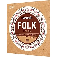 D'Addario EJ32 Folk Nylon Silver/Ball End Black Treble Guitar Strings