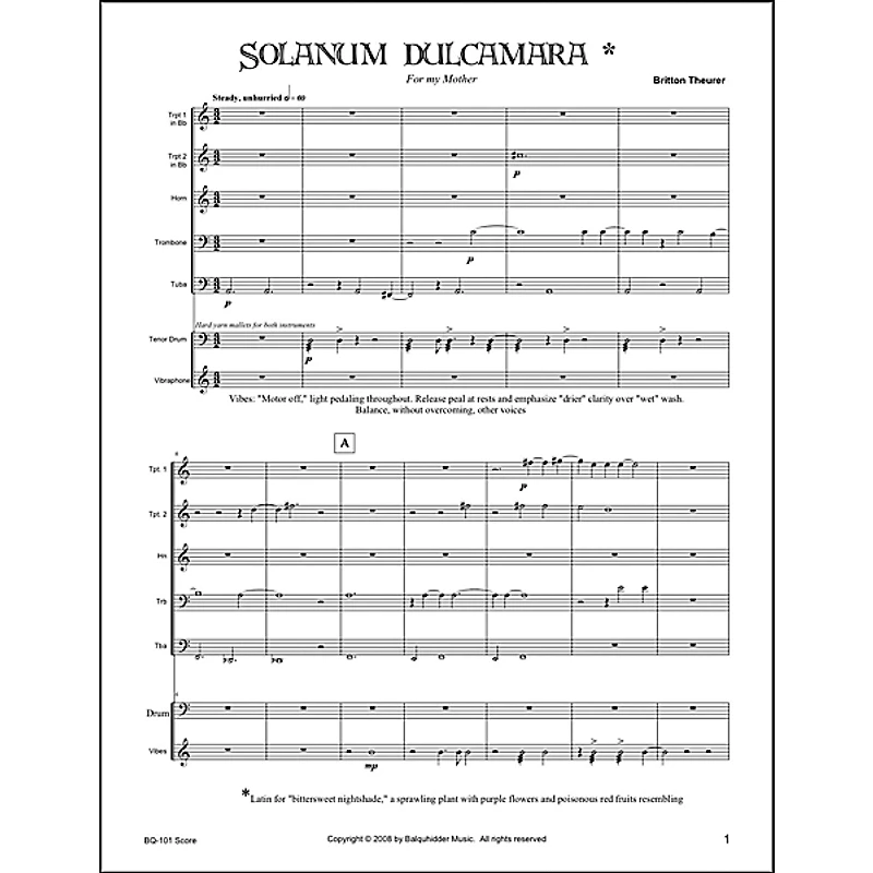 Carl Fischer Solanum Dulcamara Book