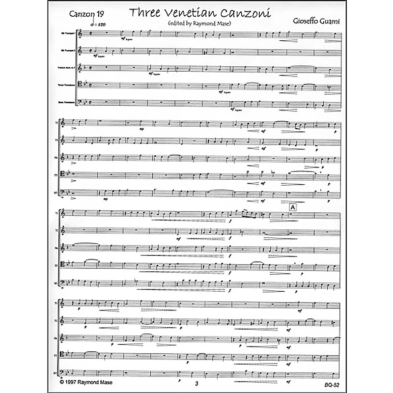 Carl Fischer Three Venetian Canzoni Book