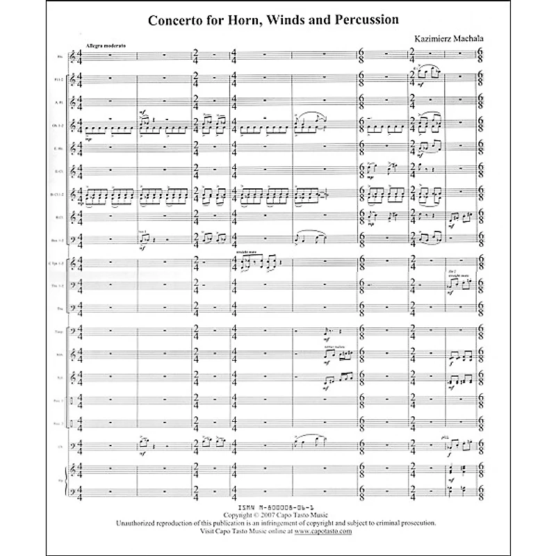 Carl Fischer Concerto for Horn, Winds and Percussion Book