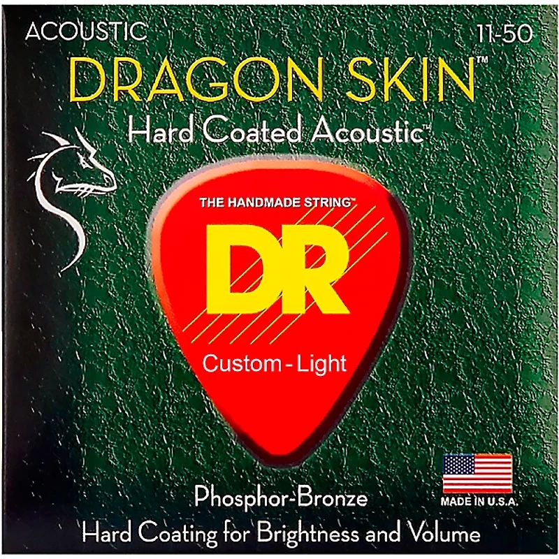 DR Strings DSA-11 Dragon Skin K3 Coated Acoustic Strings Medium-Light