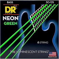 DR Strings NEON Hi-Def Green Bass SuperStrings Medium 6-String
