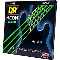 DR Strings NEON Hi-Def Green Bass SuperStrings Medium 6-String