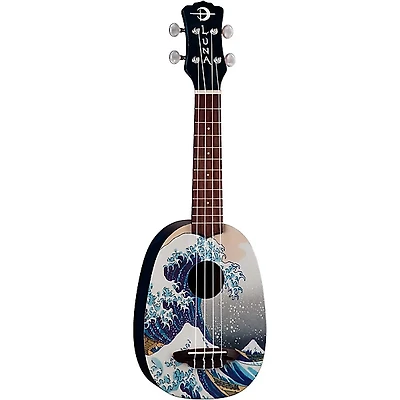 Luna Great Wave Soprano Ukulele Mahogany with Satin Finish