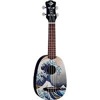 Luna Great Wave Soprano Ukulele Mahogany with Satin Finish